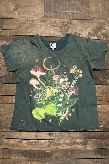 Harmony Mellow Mushrooms Moon Dance T-Shirt by Jaded Gypsy