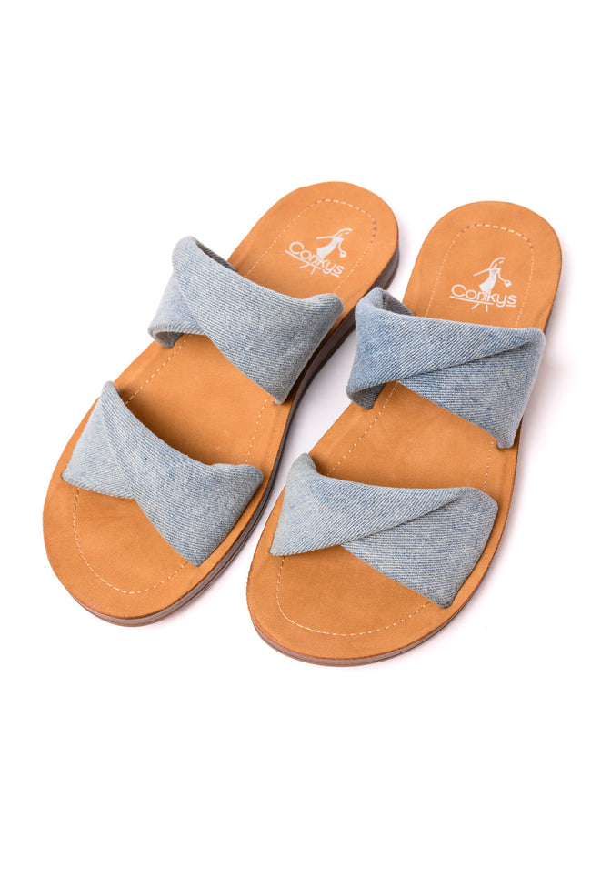 With a Twist Sandal in Denim by Corky's - ONLINE EXCLUSIVE!