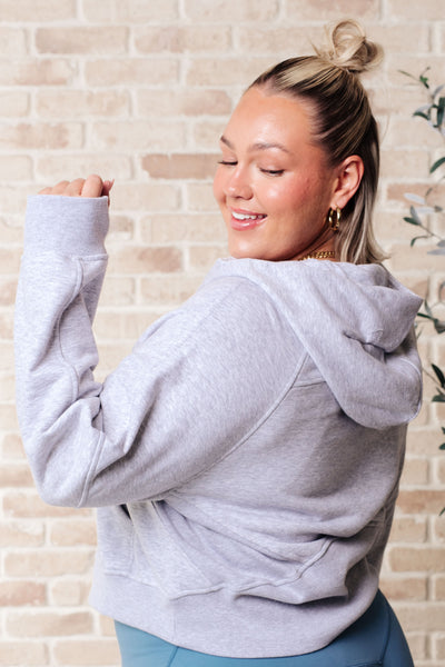 Working Up A Sweat Hooded Pullover in Grey - ONLINE EXCLUSIVE!