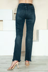 Meaghan Mid-Rise Button Fly Hem Destroy Straight Judy Blue Jeans - ONLINE EXCLUSIVE!