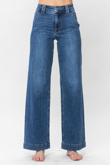 82150 Kennedy Judy Blue Jeans ajustados con dobladillo deshilachado de 27"