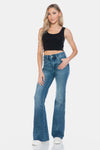 Paislee Mid-Rise Tummy Control Cut Hem Flare Judy Blue Jeans - ONLINE EXCLUSIVE!