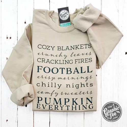 Autumn Words Cozy Sand Crew neck Sweatshirt - ONLINE EXCLUSIVE!