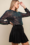 Berri Sequin Mesh Lined Top