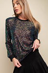 Berri Sequin Mesh Lined Top