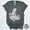 Boho Bird Heather Military Green Short Sleeve Tee