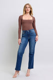 Elizabeth Hi-Rise Side Seam Detail Straight Judy Blue Jeans - ONLINE EXCLUSIVE!