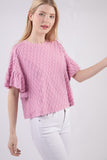 Ronnie Texture Ruffle Short Sleeve Top - ONLINE EXCLUSIVE!