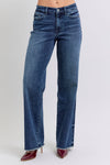 Becki Mid-Rise Raw Hem Straight Leg Judy Blue Jeans - ONLINE EXCLUSIVE!