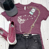 Dandelion Maroon Triblend V Neck Short Sleeve Tee