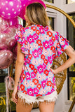 Blusa floral con muescas y volantes Allie - ¡EXCLUSIVO EN LÍNEA!