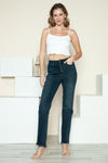 Meaghan Mid-Rise Button Fly Hem Destroy Straight Judy Blue Jeans - ONLINE EXCLUSIVE!