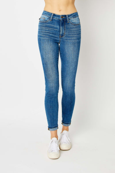 Morgan Mid-Rise Cuffed Hem Skinny Judy Blue Jeans - ONLINE EXCLUSIVE!
