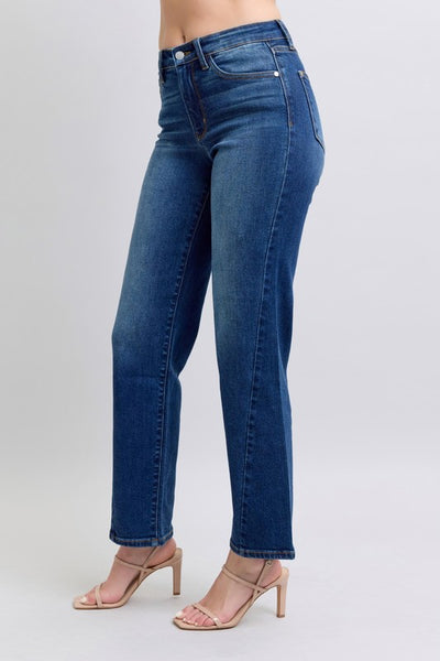 Elizabeth Hi-Rise Side Seam Detail Straight Judy Blue Jeans - ONLINE EXCLUSIVE!