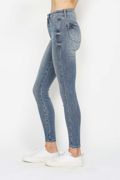 Ashley Hi-Rise Tummy Control Contrast Wash Skinny Judy Blue Jeans - ONLINE EXCLUSIVE!