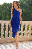 Sequin Asymmetrical Fringe Hem One-Shoulder Dress - ONLINE EXCLUSIVE!