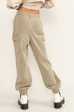 Petra Distressed Mid-Rise Cargo Pants