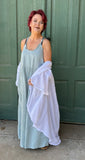 Trudy Linen Round Neck 2-Pocket Skinny Strap Dress by Paper Lace