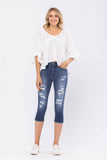 Khloe Mid-Rise Patch Capri Jeans by Judy Blue