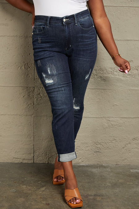 Carola Rose Embroidery Cutout Jeans - Reg & Plus! - ONLINE EXCLUSIVE!