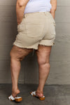 Katie High Waisted Distressed Shorts in Sand by RISEN Jeans - ONLINE EXCLUSIVE!