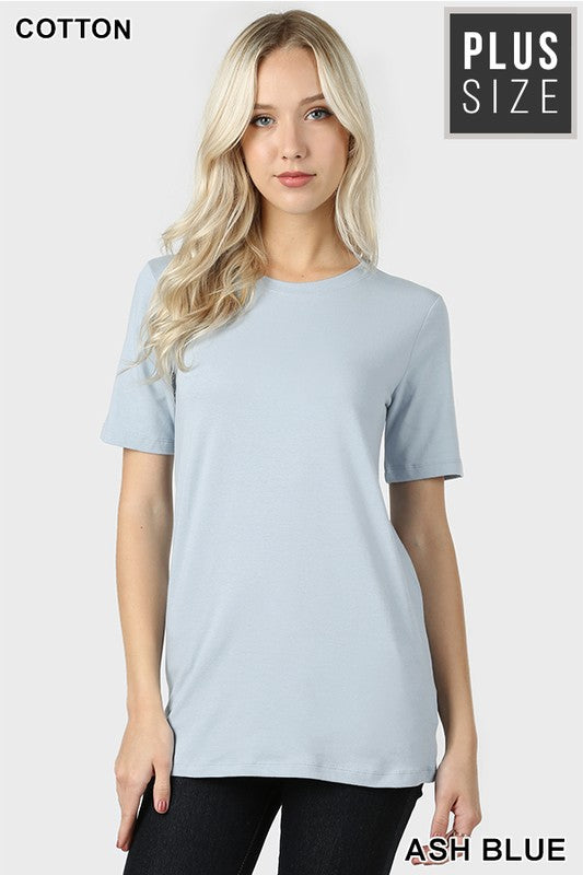 Camiseta de algodón con cuello redondo 1008 Lana