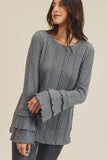 8175   Eleanor Cable-Knit Sweater Top