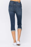 Chevelle Hi-Rise Cuffed Distressed Judy Blue Capri Jeans