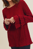 8175   Eleanor Cable-Knit Sweater Top
