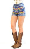 Pantalones cortos estilo western con estampado azteca Aaliyah