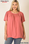 2639   Ophelia Woven Pleated Blouse