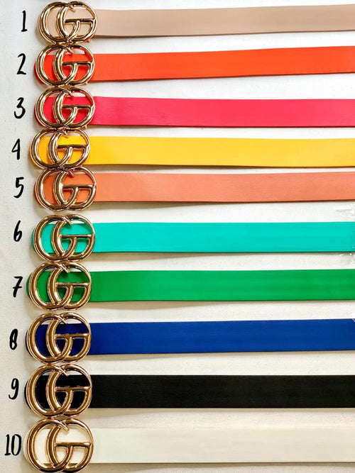 10015   Designer-inspired Spring Colored Belts