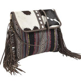Olay Bags Aztec Print/Faux Hair on Hide Crossbody Bag - LB163