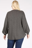 001866   Gracie Bubble Sleeve Sweater Top