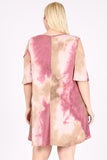 1261   Kaylee Cold-Shoulder Tie Dye Dress