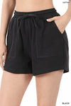 3053   Eleanor Cotton Drawstring Shorts w/ Pockets