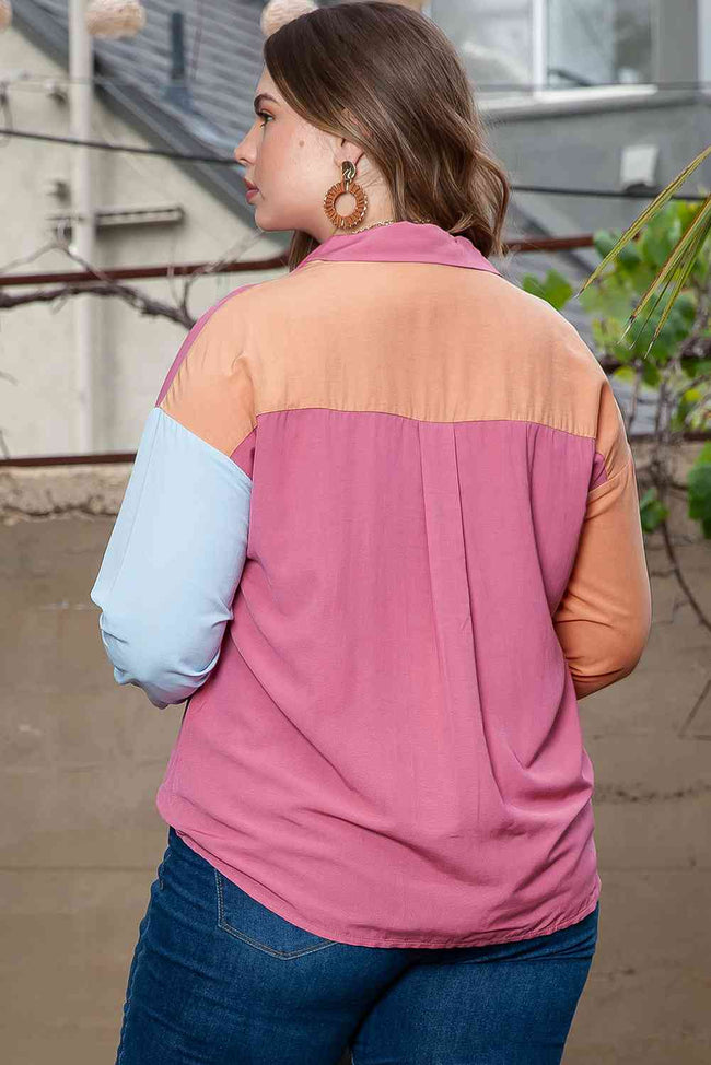 Penelope Plus Size Color Block Shirt - ONLINE EXCLUSIVE!
