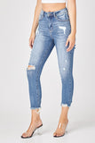 Risen Jeans Hi-Rise Relaxed Fit Distressed Skinnies