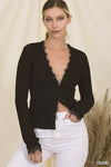 2096   Jaleah Lace Trim Ribbed Sweater - Reg Only!
