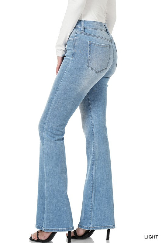 Karleigh Light Wash Mid-Rise Bootcut Jeans by Zenana