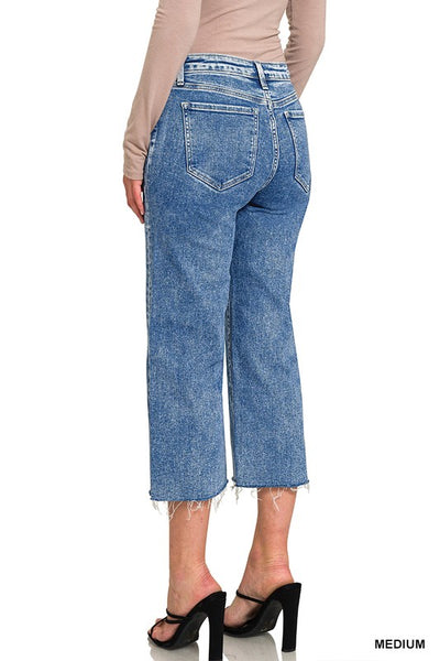 Hallen Raw Hem Cropped Capri Jeans by Zenana – True Betty Boutique