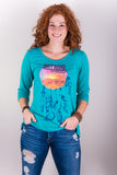 182010072   CatchFly Indy Turquoise Top