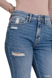 Michaela Distressed Straight Cropped Capri Jeans by Zenana