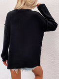 Buttoned Exposed Seam High-Low Sweater - ONLINE EXCLUSIVE!
