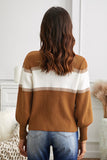 Color Block Lantern Sleeve Pullover Sweater - ONLINE EXCLUSIVE!