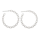 237221   Textured chain link hoop earrings
