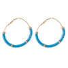 237771  Polymer Clay spacer disc beaded statement hoop earring with gold accents