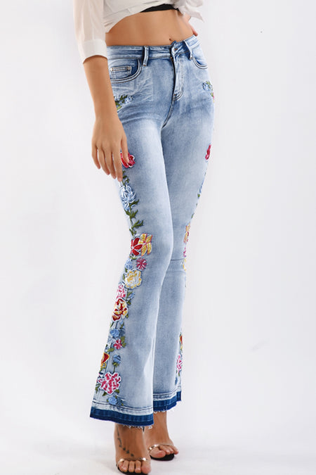 Vinita Flower Embroidery Jeans - Reg & Plus! - ONLINE EXCLUSIVE!