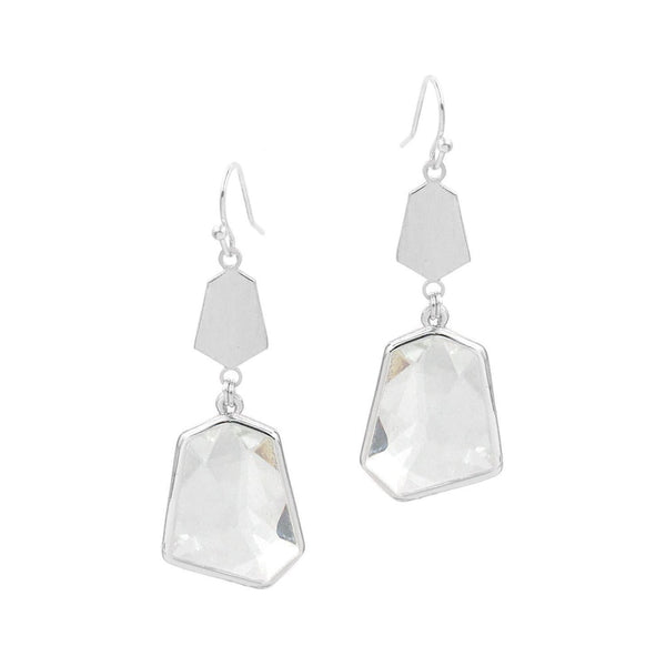 243772   Metal Drop Earrings Featuring Clear Crystal Accents