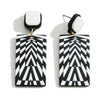 248281   Abstract Black & White Drop Earrings